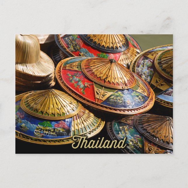 hats from thailand postcard (Front)