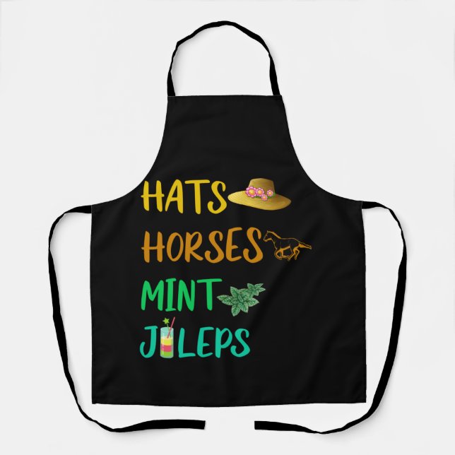 Hats Horses Mint Juleps Derby Horse Racing Apron (Front)