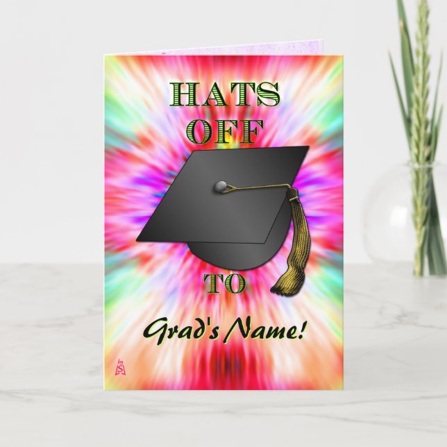Hats Off, Girl! (Graduation Card) Card (Front)