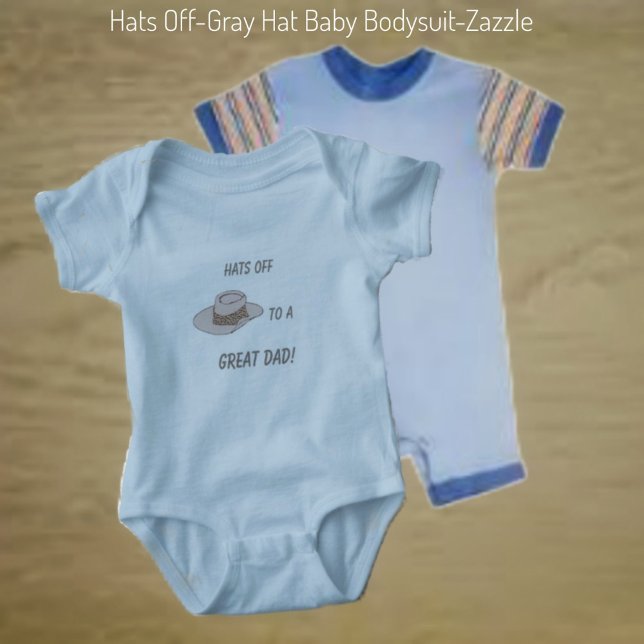 Hats Off-Grey Hat Baby Bodysuit (Creator Uploaded)