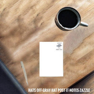 Hats Off-Grey Hat Post-it Notes
