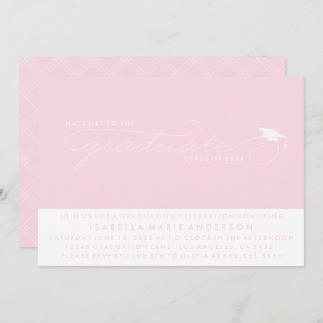 HATS OFF TO THE GRADUATE | GRADUATION INVITATION (Front/Back)