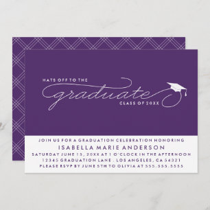 HATS OFF TO THE GRADUATE   GRADUATION INVITATION