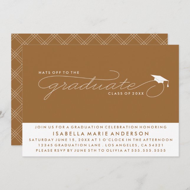 HATS OFF TO THE GRADUATE | GRADUATION INVITATION (Front/Back)