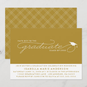 HATS OFF TO THE GRADUATE GRADUATION INVITATION