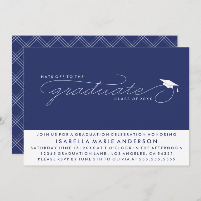 HATS OFF TO THE GRADUATE | GRADUATION INVITATION (Front/Back)