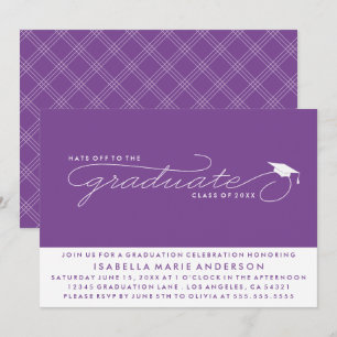 HATS OFF TO THE GRADUATE GRADUATION INVITATION