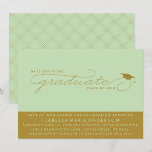 HATS OFF TO THE GRADUATE   GRADUATION INVITATION