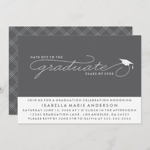 HATS OFF TO THE GRADUATE GRADUATION INVITATION