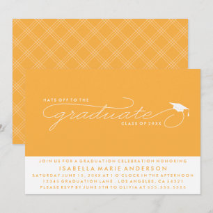 HATS OFF TO THE GRADUATE GRADUATION INVITATION