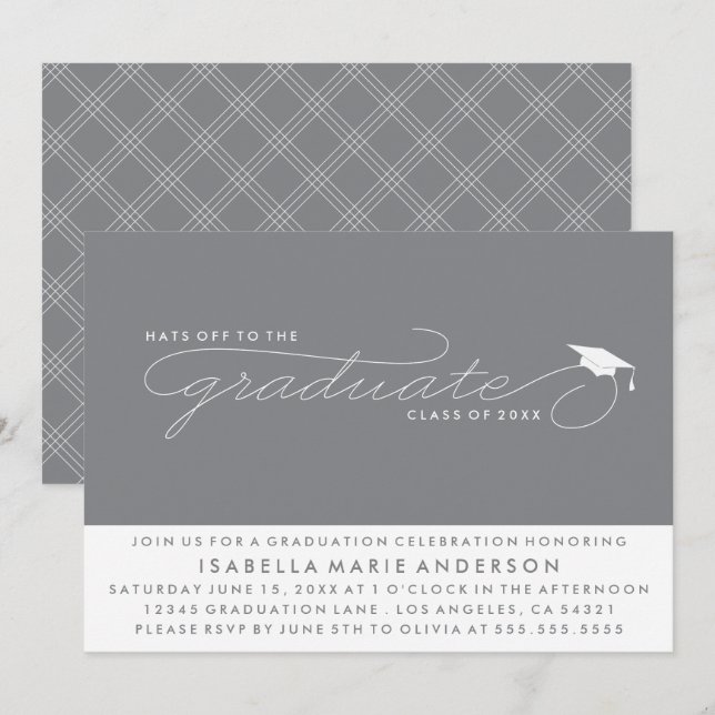 HATS OFF TO THE GRADUATE | GRADUATION INVITATION (Front/Back)