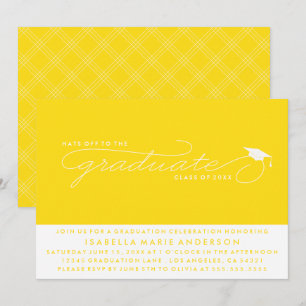 HATS OFF TO THE GRADUATE   GRADUATION INVITATION