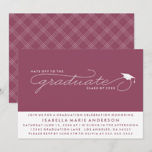 HATS OFF TO THE GRADUATE GRADUATION INVITATION