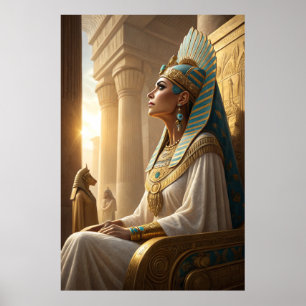 Hatshepsut wall art, Egyptian queen portrait, powe Poster