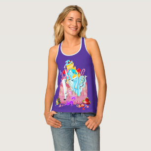 Hatted Lady on Birthday Cake Tank Top