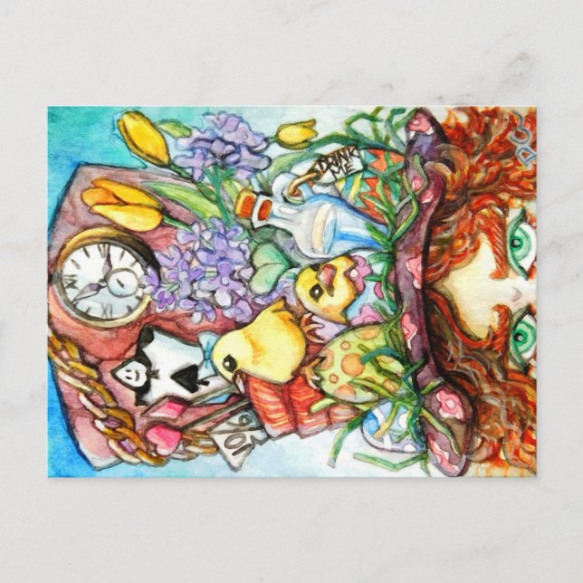 Hatter and his Spring Hat Design Postcard (Front)