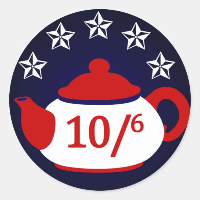 Hatter for President:  Tea Party Sticker (Front)