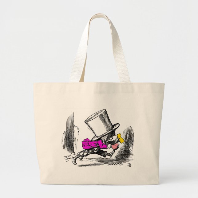 Hatter left the court large tote bag (Front)