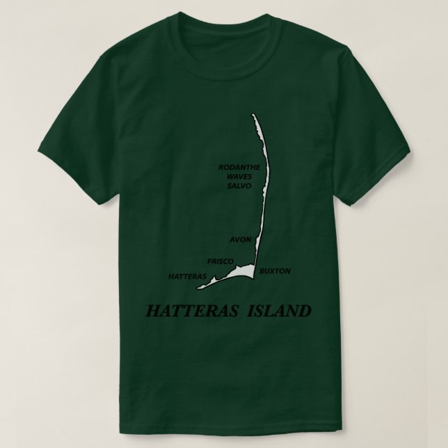 HATTERAS ISLAND MAP WITH VILLAGES T-Shirt (Design Front)