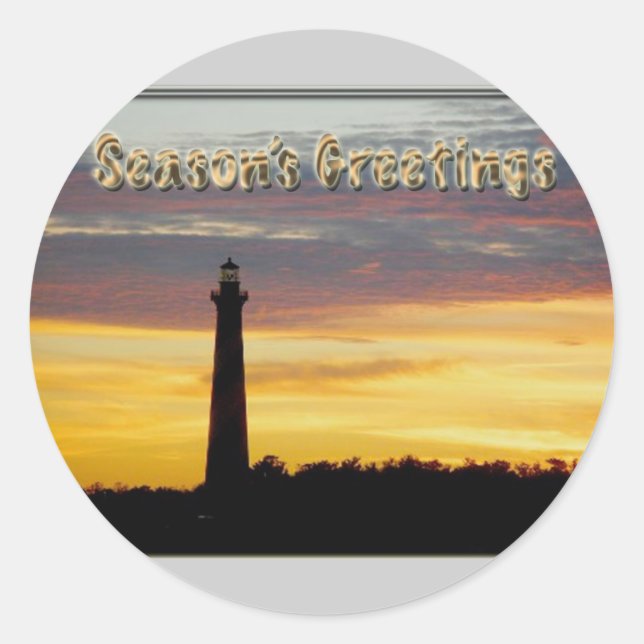 Hatteras Lighthouse Season's Greetings Stickers (Front)