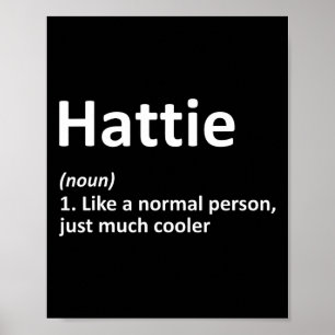 Hattie Definition Personalised Name Funny Birthday Poster