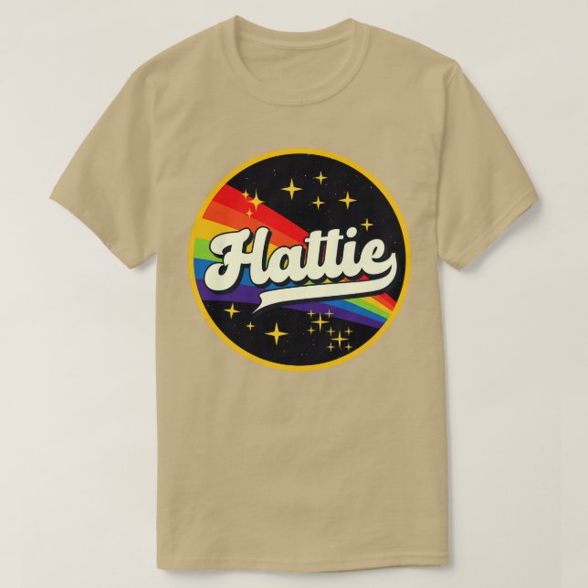 Hattie Rainbow In Space Vintage Style T-Shirt (Design Front)