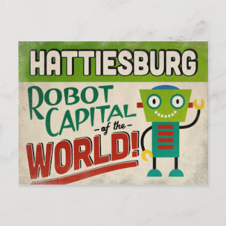 Hattiesburg Mississippi Robot - Funny Vintage Postcard