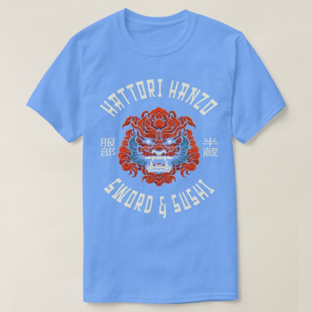 Hattori Hanzo Sword And Sushi T-Shirt (Design Front)