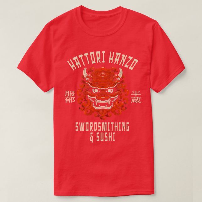 Hattori Hanzo Sword Sushi T-Shirt (Design Front)
