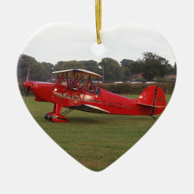 Hatz Biplane Ceramic Tree Decoration (Front)