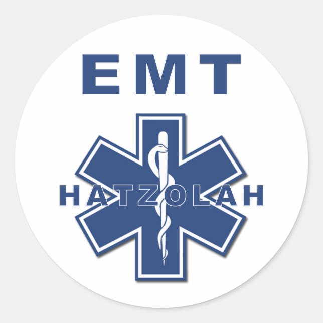 Hatzolah EMS Classic Round Sticker (Front)