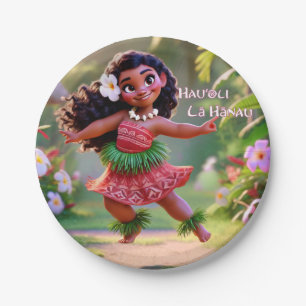 Hauʻoli Hula Princess Paper Plate