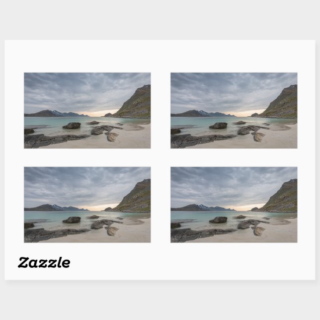 Haukland Lofoten Rectangular Sticker (Sheet)