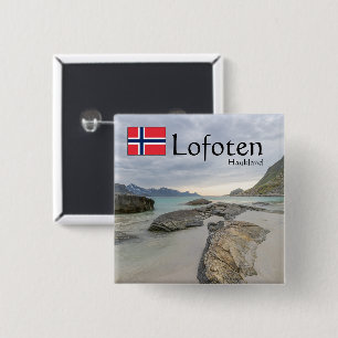 Haukland Souvenir 15 Cm Square Badge