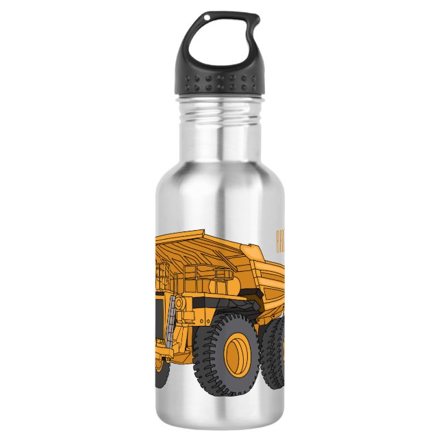 Haul truck cartoon illustration  532 ml water bottle (Front)