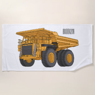 Haul truck cartoon illustration beach towel