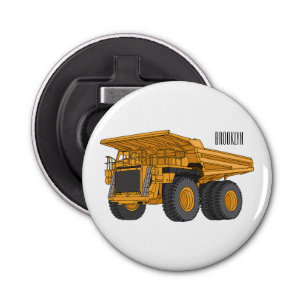 Haul truck cartoon illustration bottle opener