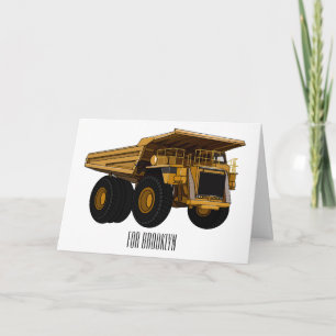 Haul truck cartoon illustration card