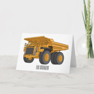 Haul truck cartoon illustration card