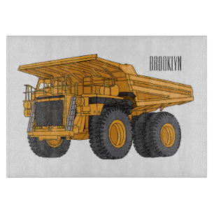 Haul truck cartoon illustration cutting board