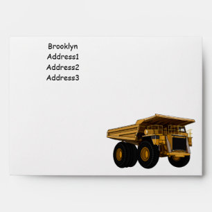 Haul truck cartoon illustration envelope