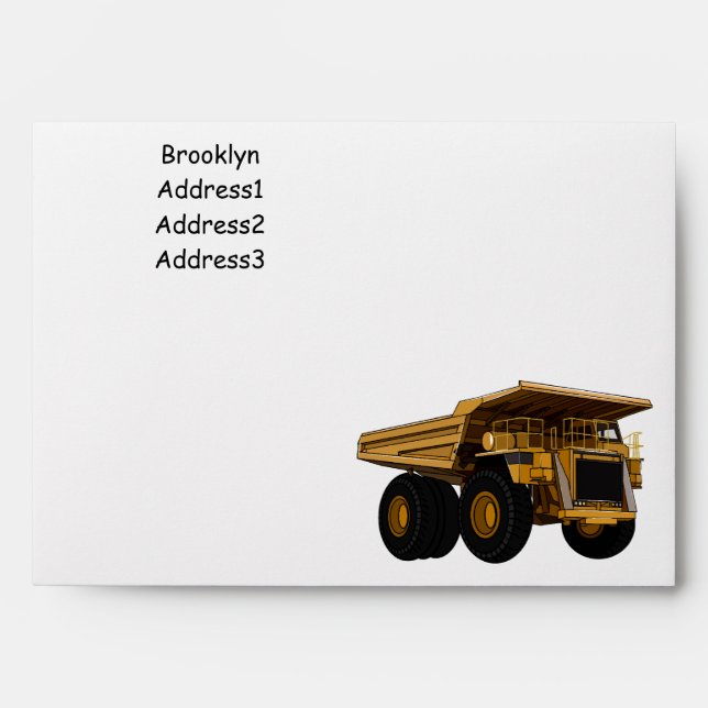Haul truck cartoon illustration envelope (Front)