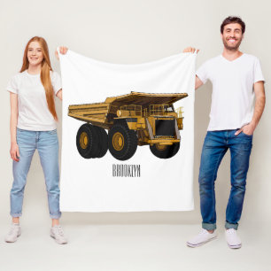 Haul truck cartoon illustration fleece blanket