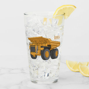 Haul truck cartoon illustration glass