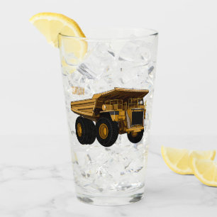 Haul truck cartoon illustration glass