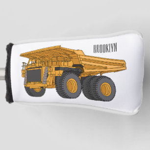 Haul truck cartoon illustration golf head cover