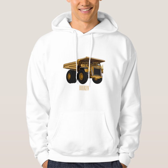 Haul truck cartoon illustration hoodie (Front)