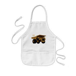 Haul truck cartoon illustration kids apron