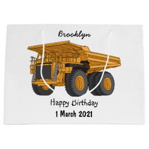 Haul truck cartoon illustration large gift bag