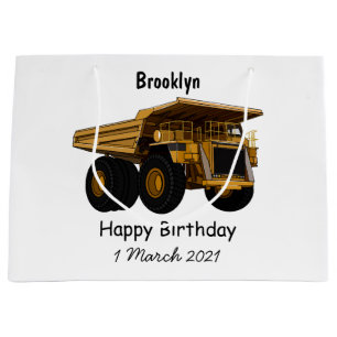 Haul truck cartoon illustration large gift bag